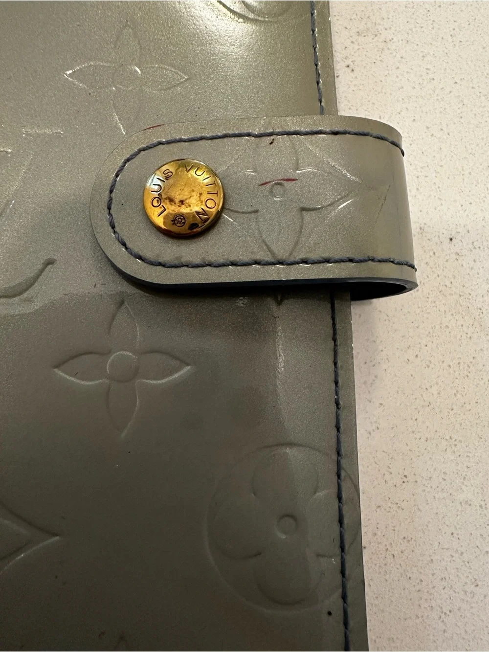 Louis Vuitton Patent Monogram Tablet Folio Case - Silver Gray